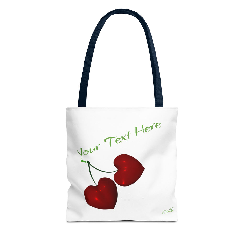 Cherry Hearts Name Tote Bag | Personalized Script _ Name | SanctuaryEssentials