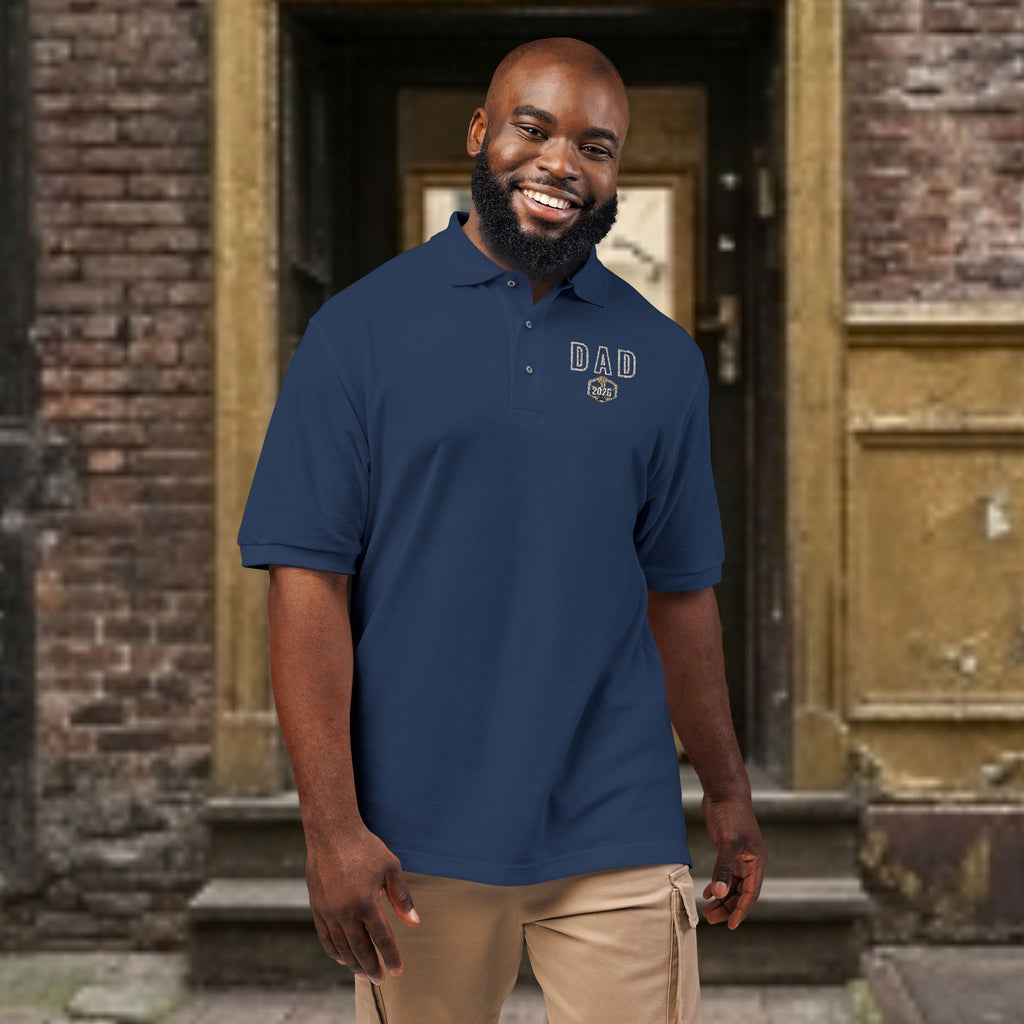 Embroidered Floral Crest Polo Shirt - Premium Father's Day Gift - Elegant Men's Business Casual Golf Polo