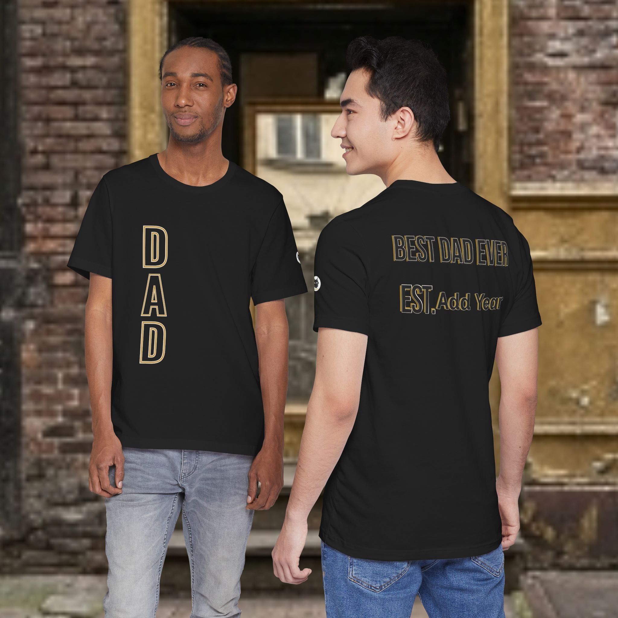 Custom Dad Established Year Shirt | Personalized Father's Day T-Shirt | Front & Back Print Best Dad Ever Tee Gift