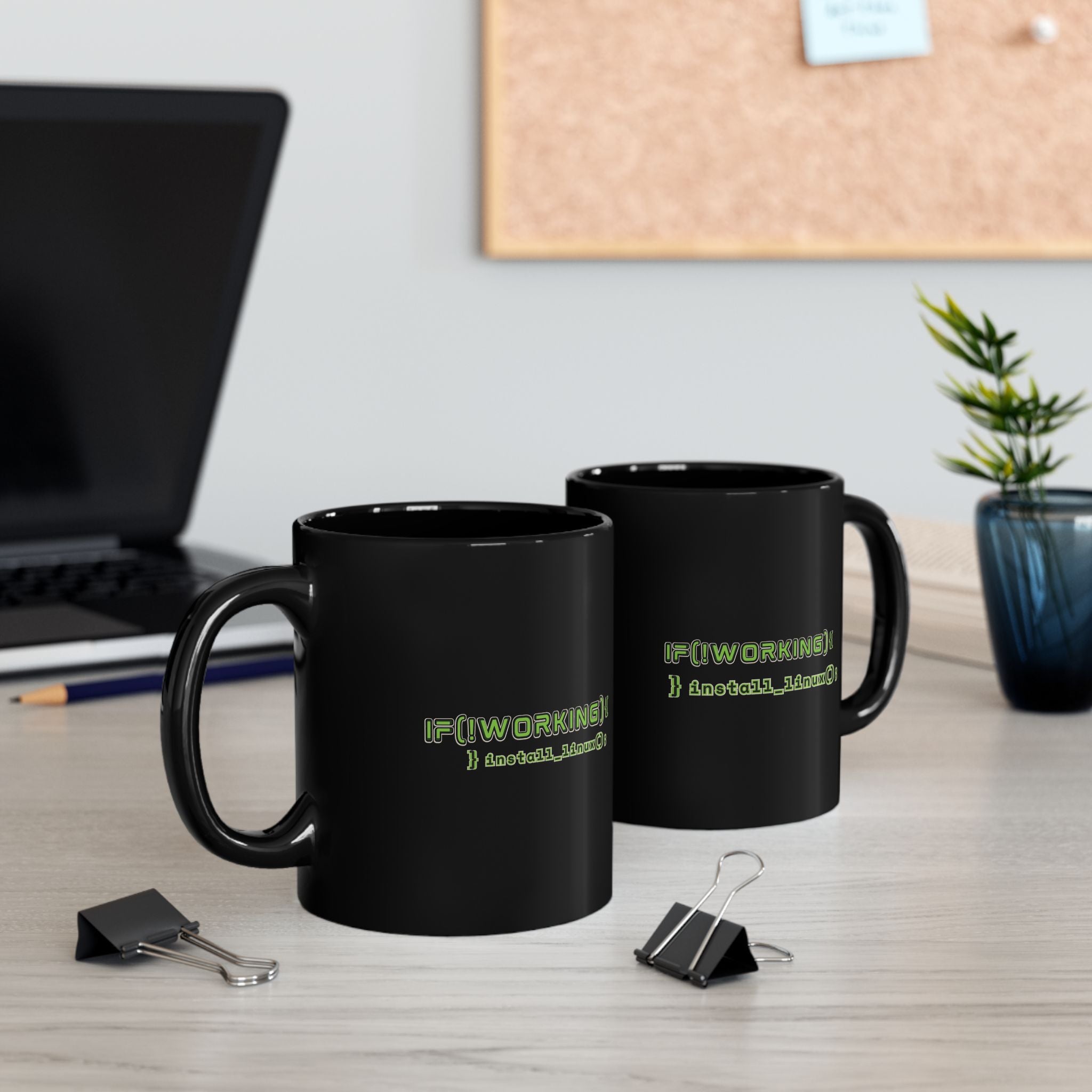 Programming Mug — "If (Networking) { install_linux(); }" Black Coffee Cup (11oz/15oz | Funny Programmer Mug - If Networking Install Linux Black Coffee Cup - 11oz 15oz Geek Tech Gift)
