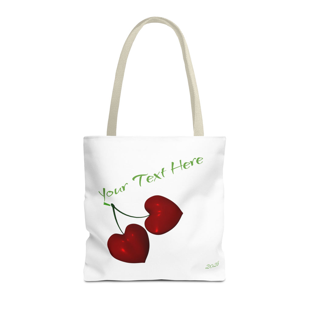 Cherry Hearts Name Tote Bag | Personalized Script _ Name | SanctuaryEssentials