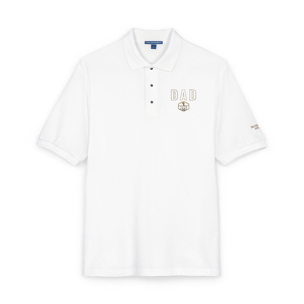 Embroidered Floral Crest Polo Shirt - Premium Father's Day Gift - Elegant Men's Business Casual Golf Polo