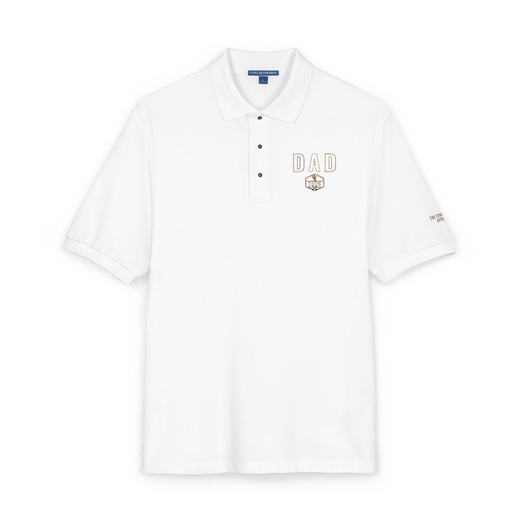 Embroidered Floral Crest Polo Shirt - Premium Father's Day Gift - Elegant Men's Business Casual Golf Polo