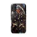 Stained Glass Iris Design Phone Case | Floral Gothic Window Art | SanctuaryEssentials