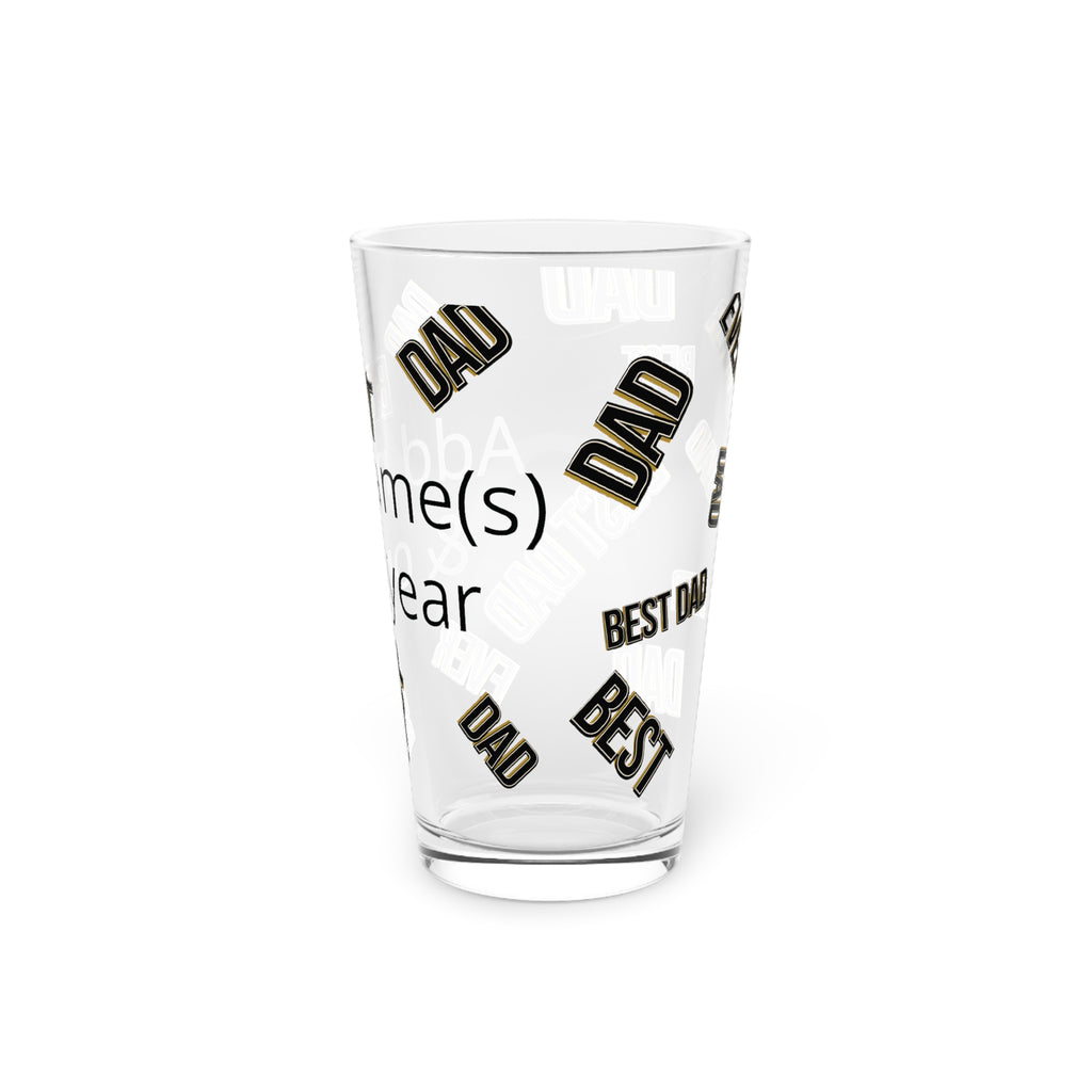 Personalized Best Dad Ever Pint Glass - Custom Name & Year 16oz Beer Glass Gift Pint Glass, 16oz